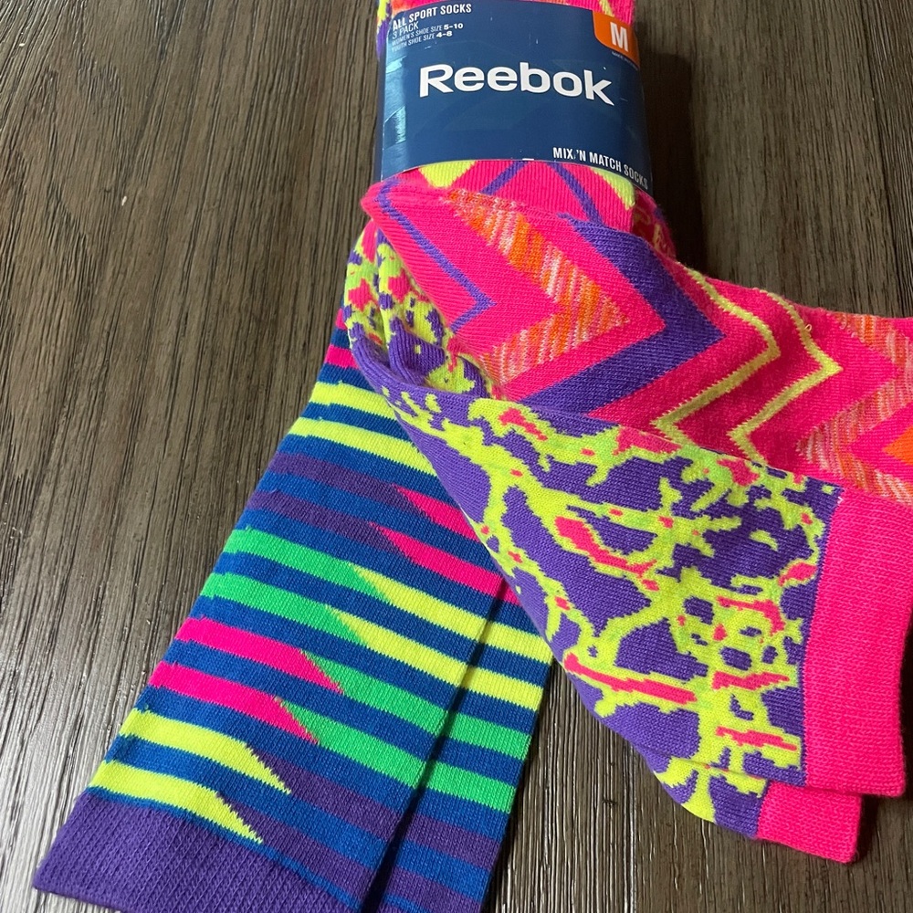 Reebok tall socks bright colors - NWT